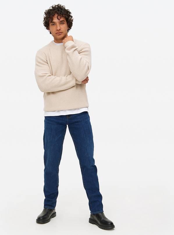 Dark Wash COOLMAX® Blend Slim Fit Denim Jeans 36S